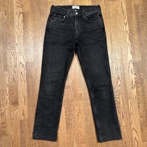 AGOLDE Lyle Low Rise Slim Straight Stretch Black Denim Jeans Womens 25
